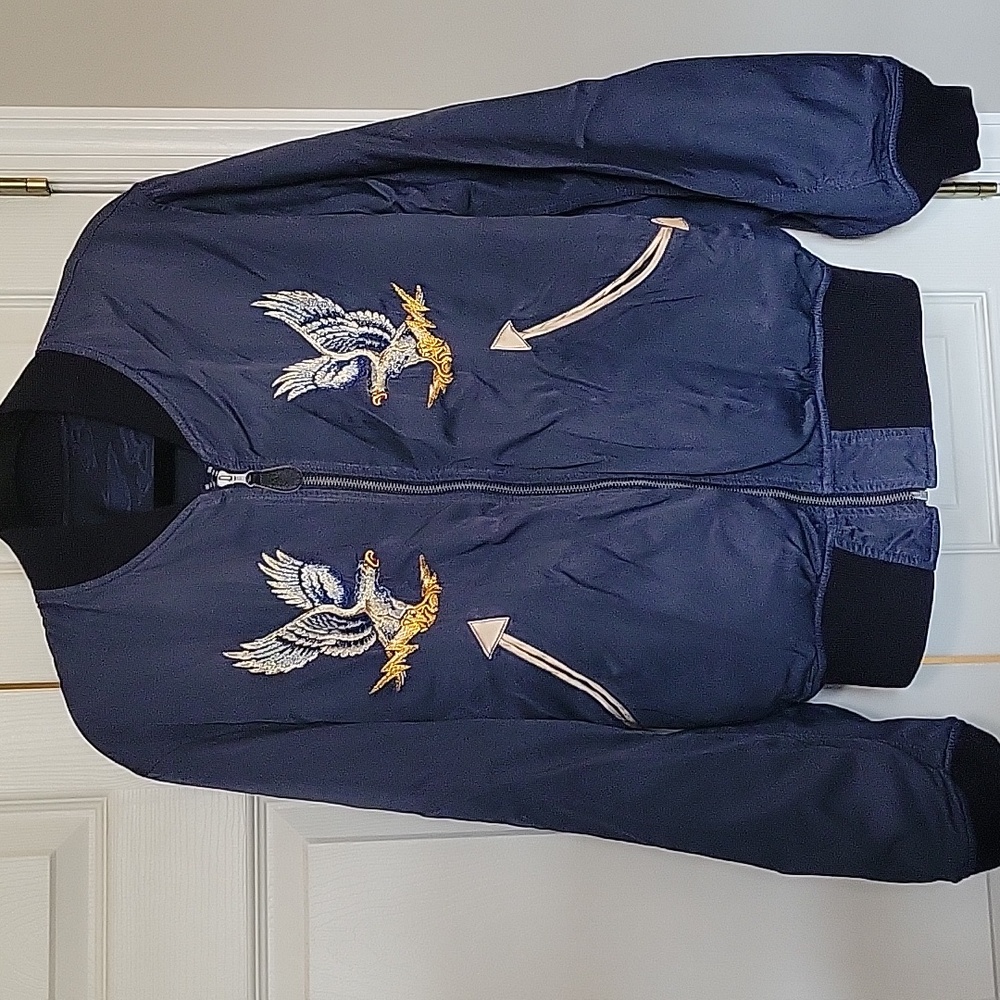Ralph Lauren Double RL RRL Navy Bomber Jacket